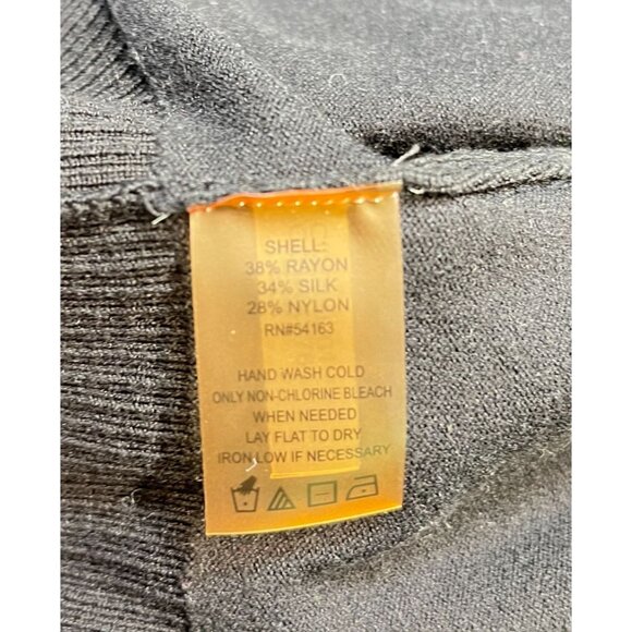 Calvin Klein Juniors Black Cardigan Sweater Size Large Open Front Cropped - Picture 8 of 10